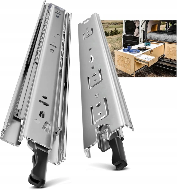 Prowadnice do szuflad 700 mm pełny wysuw blokada 50 kg 2 szt.- Aolisheng
