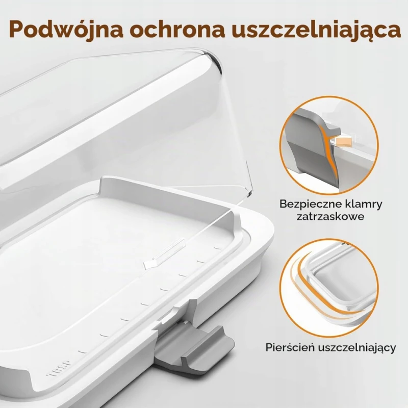 Maselniczka biała 250–500 g hermetyczna z pokrywką i uszczelką- Pisol