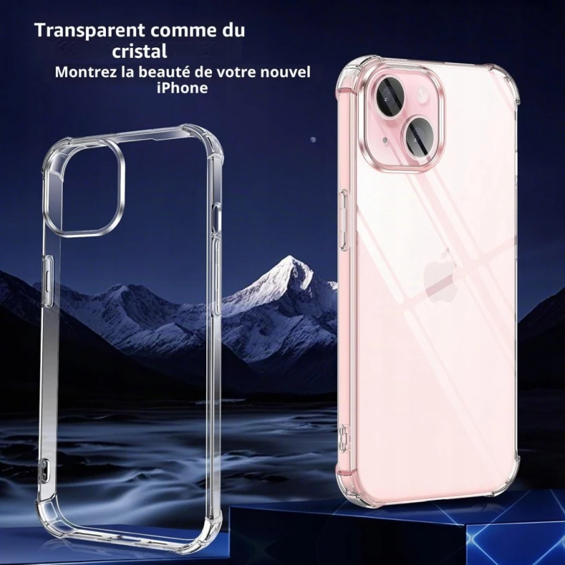 Etui 5w1 do iPhone 15 TPU przezroczyste + 2 szkła prywatyzujące- Vultec