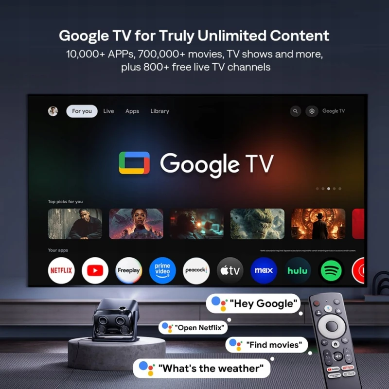Aurzen Boom Mini projektor Google TV 1080p 500 ANSI Dolby 20 W