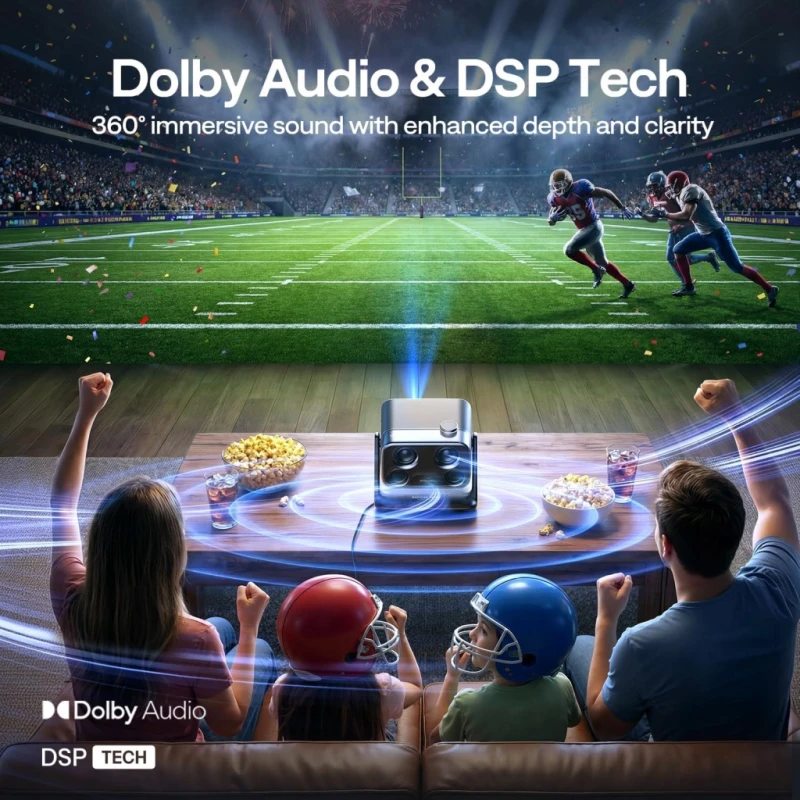 Aurzen Boom Mini projektor Google TV 1080p 500 ANSI Dolby 20 W