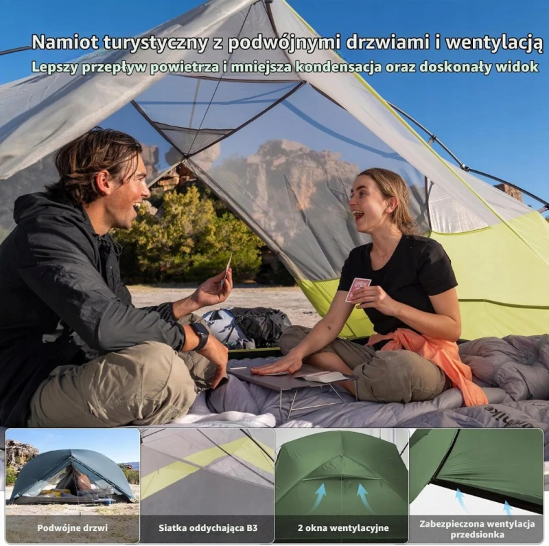 Naturehike Mongar Base namiot 3-osobowy 3000 mm 3,4 kg 210T