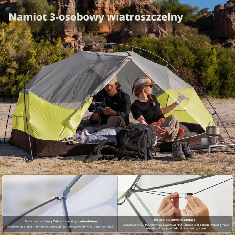 Naturehike Mongar Base namiot 3-osobowy 3000 mm 3,4 kg 210T