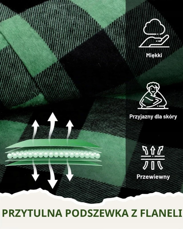 Sportneer śpiwór flanelowy 220x85 cm 0-15°C z odpinanym kapturem- Outlet
