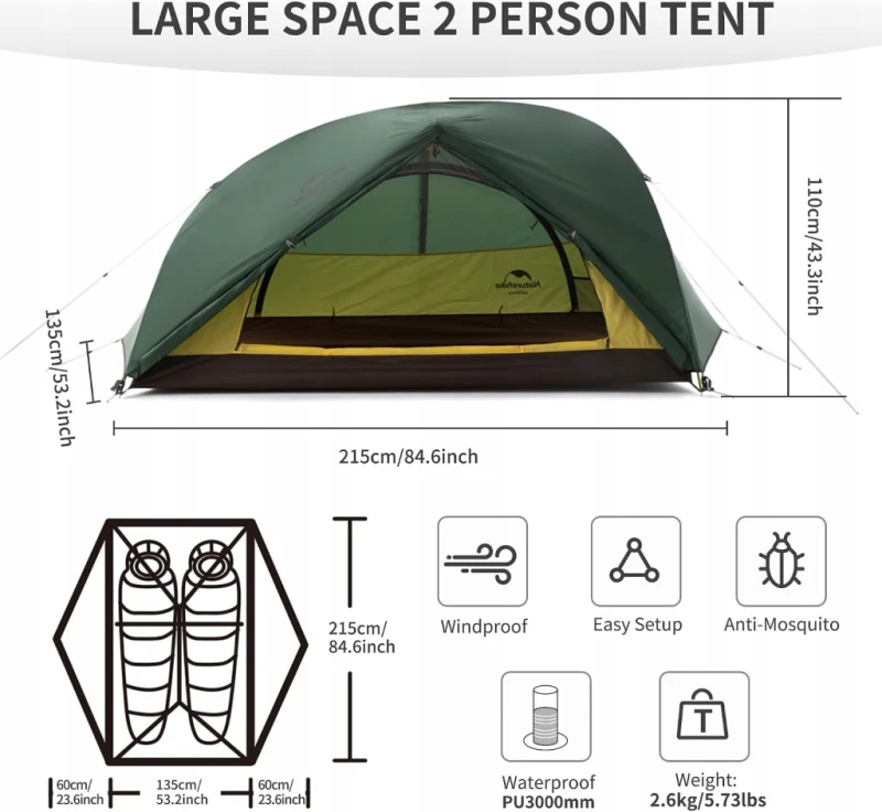 Naturehike Star-River namiot 2-osobowy 4-sezonowy 2,4 kg 3000 mm- Outlet