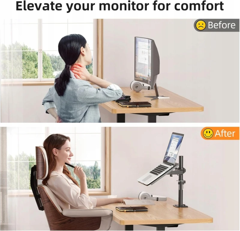 Suptek MD6421TP004 uchwyt monitor 13-27" z tacą na laptopa VESA