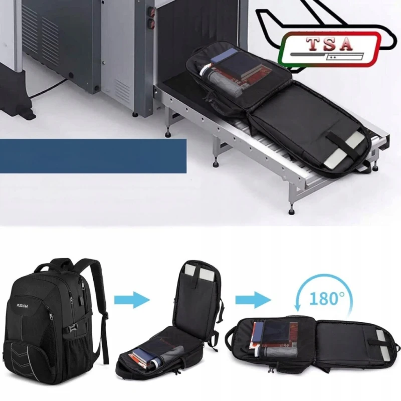 Puslom plecak 55 l na laptopa 18,4" USB antykradzieżowy czarny