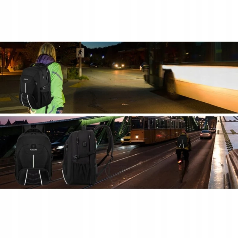 Puslom plecak 55 l na laptopa 18,4" USB antykradzieżowy czarny