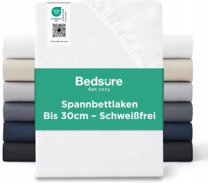 Bedsure prześcieradło z gumką 180x200 cm do 30 cm mikrofibra
