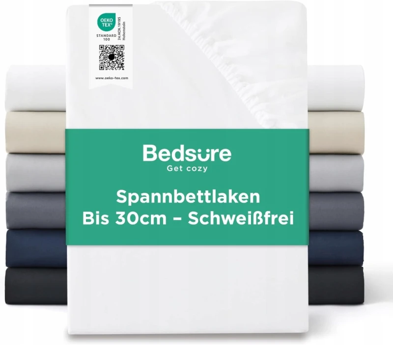 Bedsure prześcieradło z gumką 180x200 cm do 30 cm mikrofibra