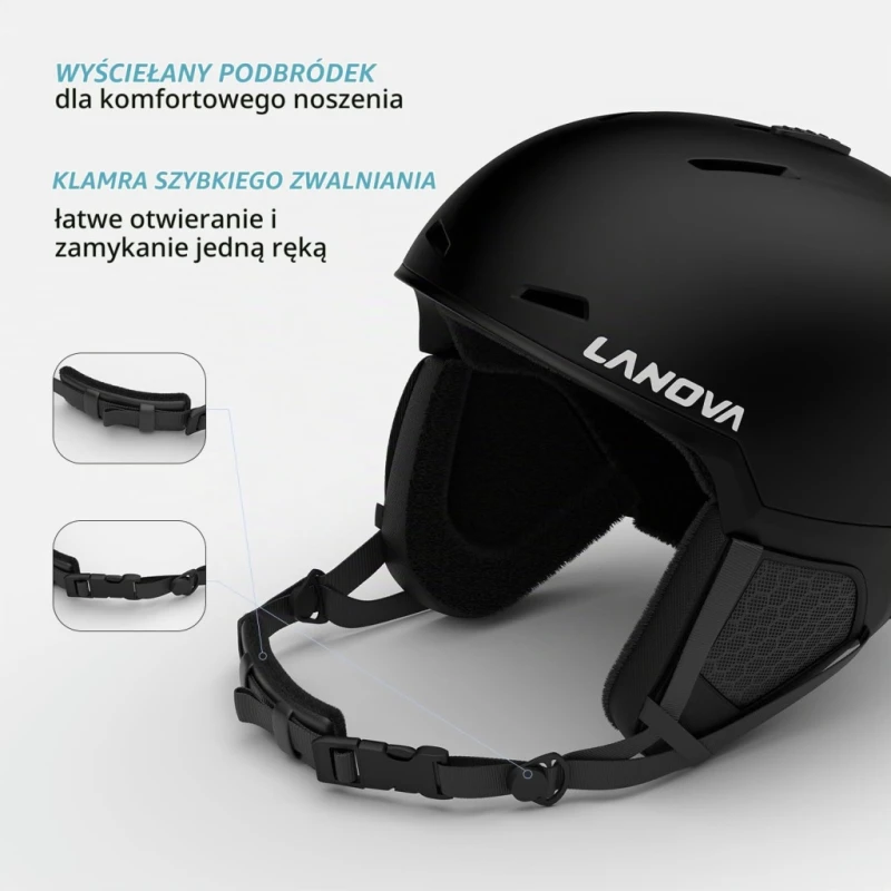 Lanovagear kask narciarski L 59-61 cm regulowana wentylacja