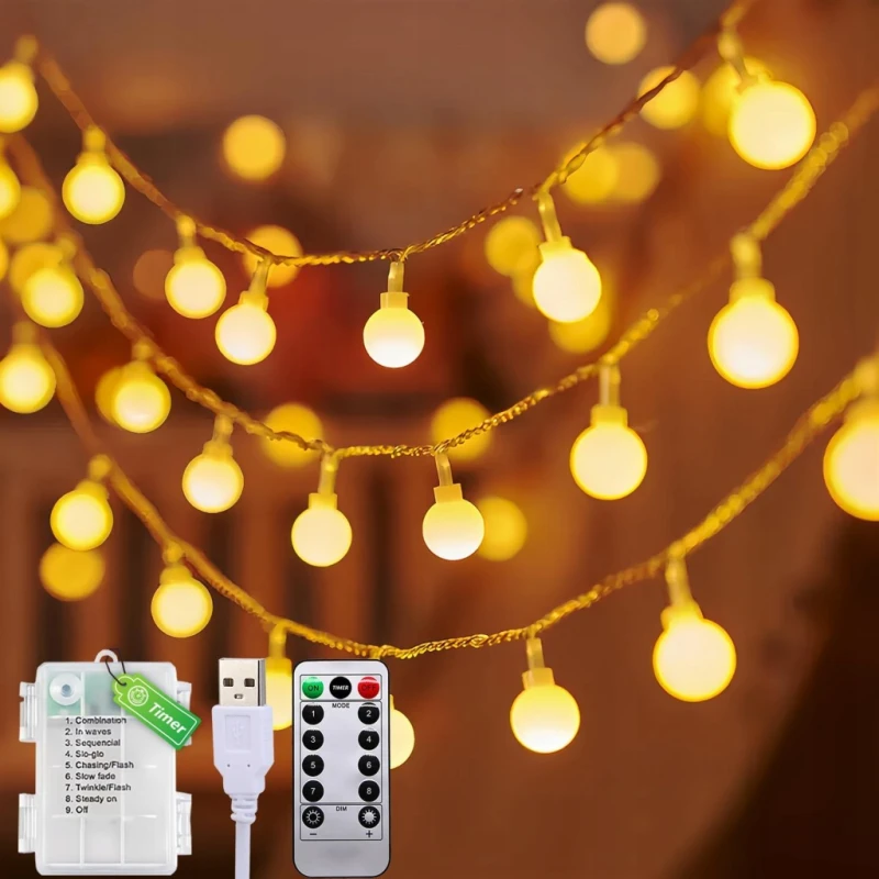 Taiyongkang łańcuch świetlny Globe 6 m 40 LED USB/baterie IP44