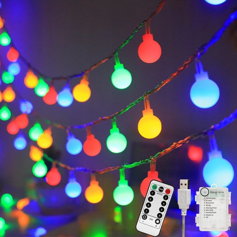 Girlanda świetlna 12 m 100 LED USB/baterie 8 trybów IP44 timer- taiyongkang