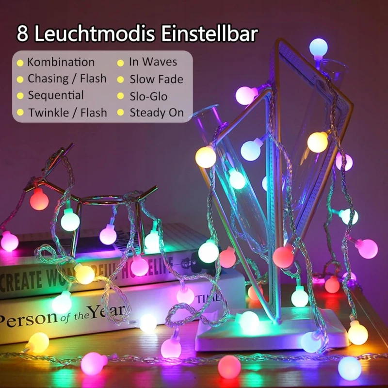 Girlanda świetlna 12 m 100 LED USB/baterie 8 trybów IP44 timer- taiyongkang