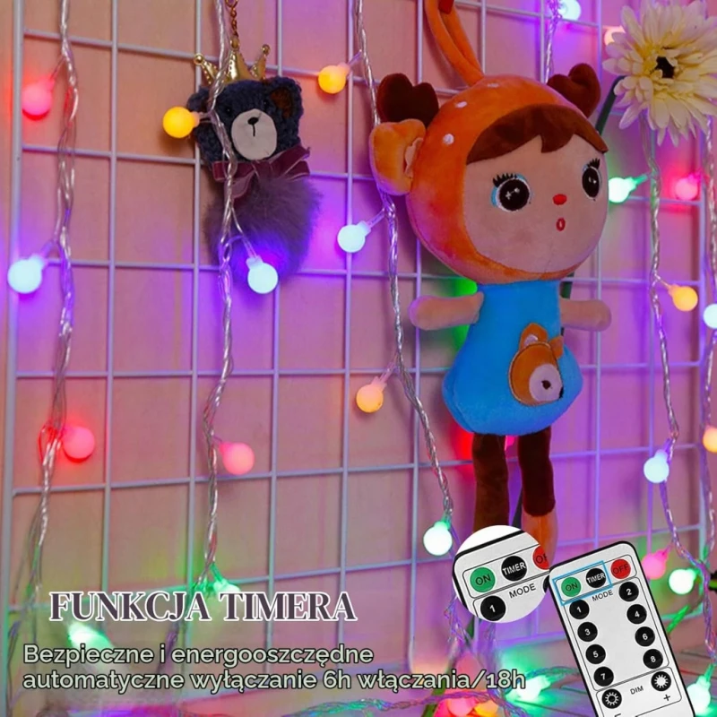 Girlanda świetlna 12 m 100 LED USB/baterie 8 trybów IP44 timer- taiyongkang