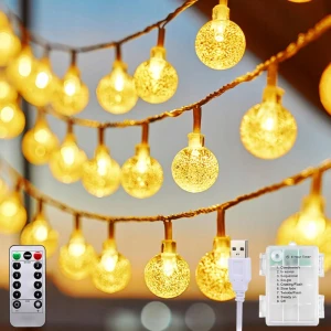 Taiyongkang łańcuch świetlny 13 m 100 LED USB/baterie IP44 pilot