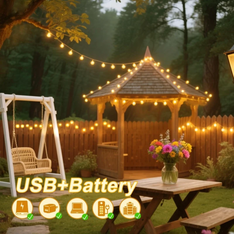 Taiyongkang girlanda świetlna 100 LED 12 m USB/baterie IP44 timer