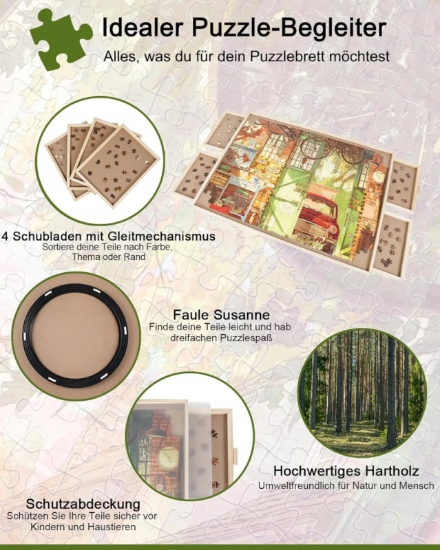 Obrotowa deska do puzzli 2000 elementów 4 szuflady i pokrywa- Generisch