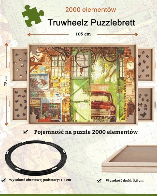 Obrotowa deska do puzzli 2000 elementów 4 szuflady i pokrywa- Generisch