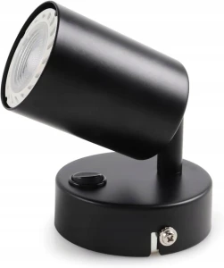 da LIGHT kinkiet punktowy GU10 230 V czarny obrotowy z włącznikiem