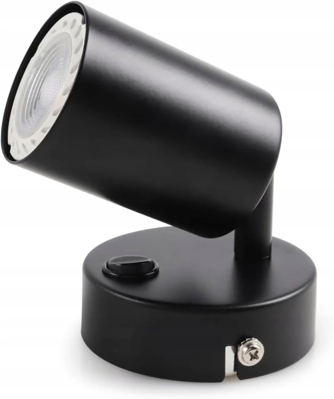 da LIGHT kinkiet punktowy GU10 230 V czarny obrotowy z włącznikiem