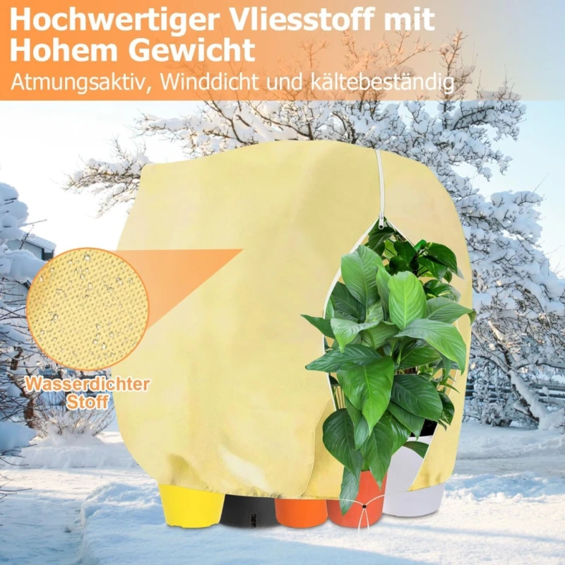 Osłona zimowa XXL na rośliny 250×360 cm polar z zamkiem i sznurkiem Obeisn