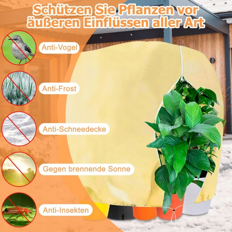 Osłona zimowa XXL na rośliny 250×360 cm polar z zamkiem i sznurkiem Obeisn