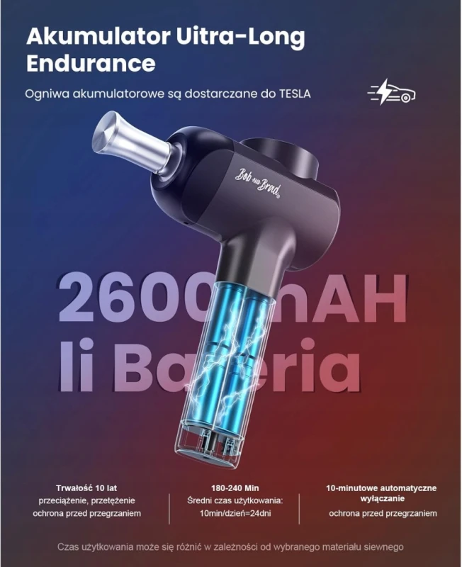 Bob and Brad X6 Pro Max pistolet do masażu 11 mm 120 W USB-C- Outlet