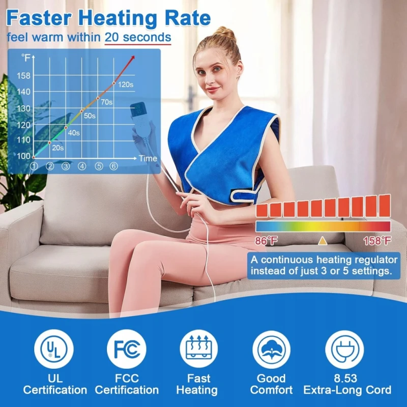 JOBYNA podkładka grzewcza na ramiona i plecy 30-70°C timer