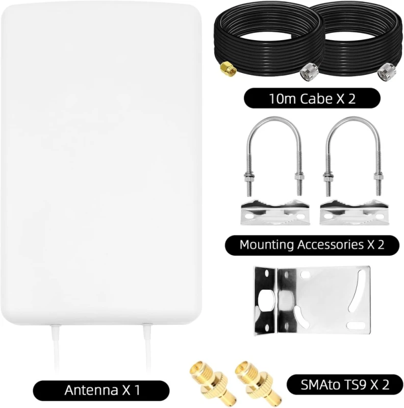 Antena panelowa 4G LTE 5G MIMO 698-4000 MHz 18 dBi IP67