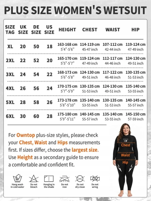 Owntop kombinezon neoprenowy 3/2 mm 4XL do nurkowania i surfingu