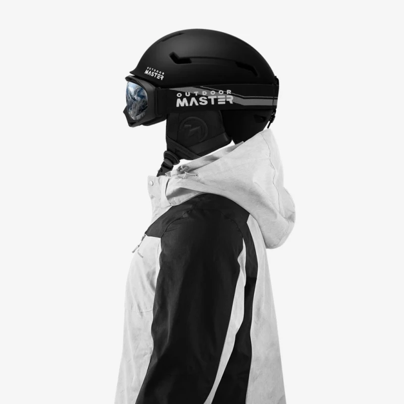 OutdoorMaster kask narciarski z goglami zestaw snowboardowy L