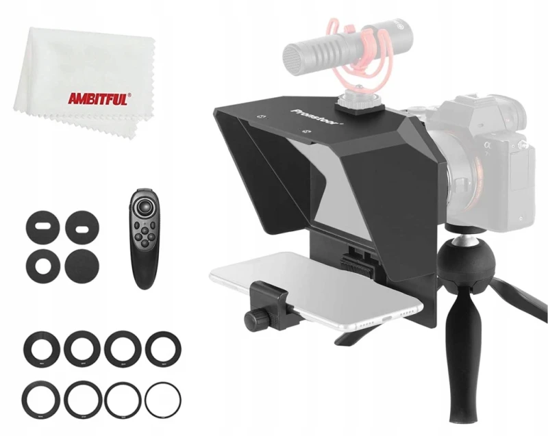 AMBITFUL Mini Teleprompter do telefonu i DSLR regulowany