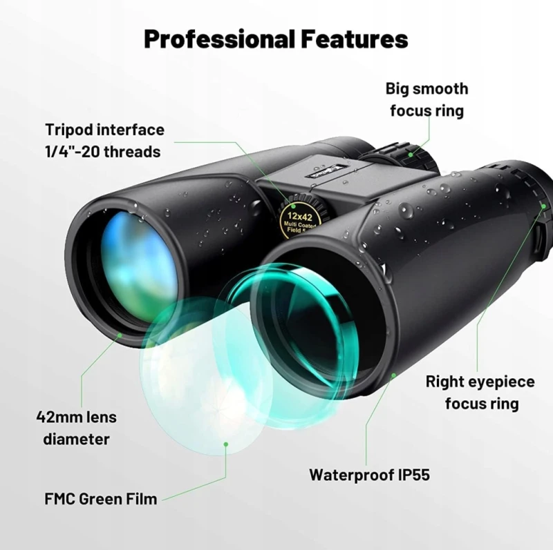 Kylietech lornetka 12x42 BAK4 FMC z adapterem do smartfona