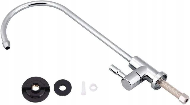DEWIN kran do filtra wody 1/4" stal nierdzewna chrom 360° RO kuchenny