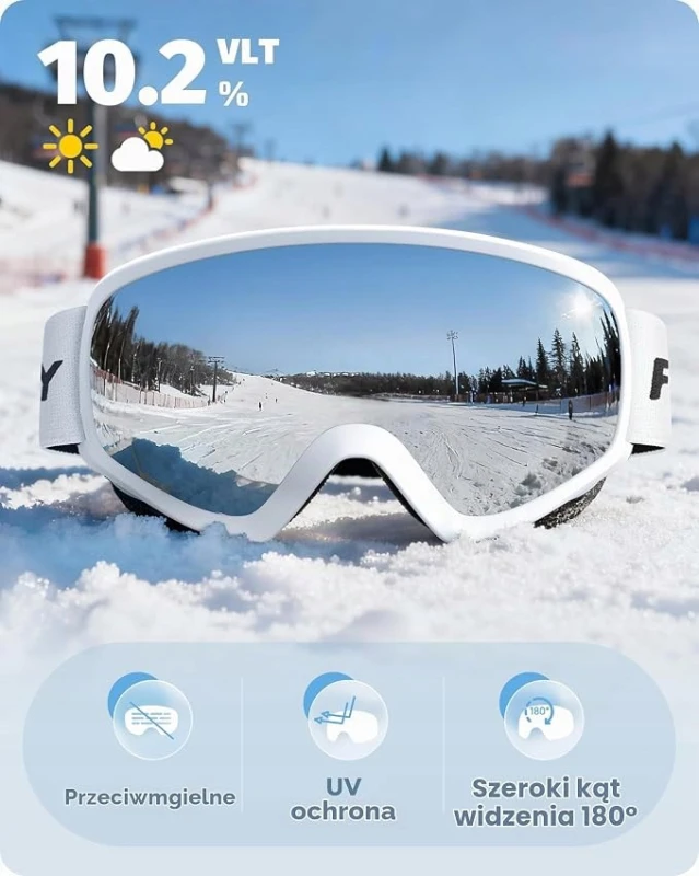 Findway gogle narciarskie dziecięce OTG 5-16 lat UV400 anti-fog