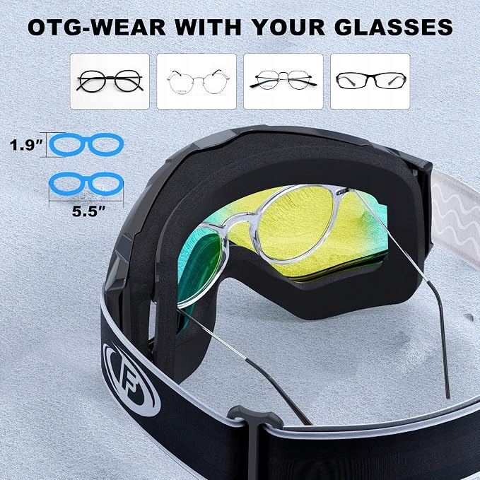 Findway gogle narciarskie OTG REVO Mirror Gold UV przeciwmgielne