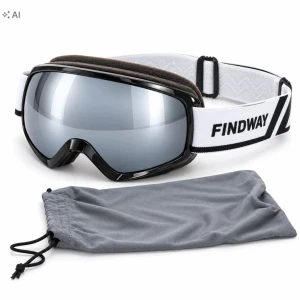 Findway dziecięce gogle narciarskie OTG lustrzane UV przeciwmgielne