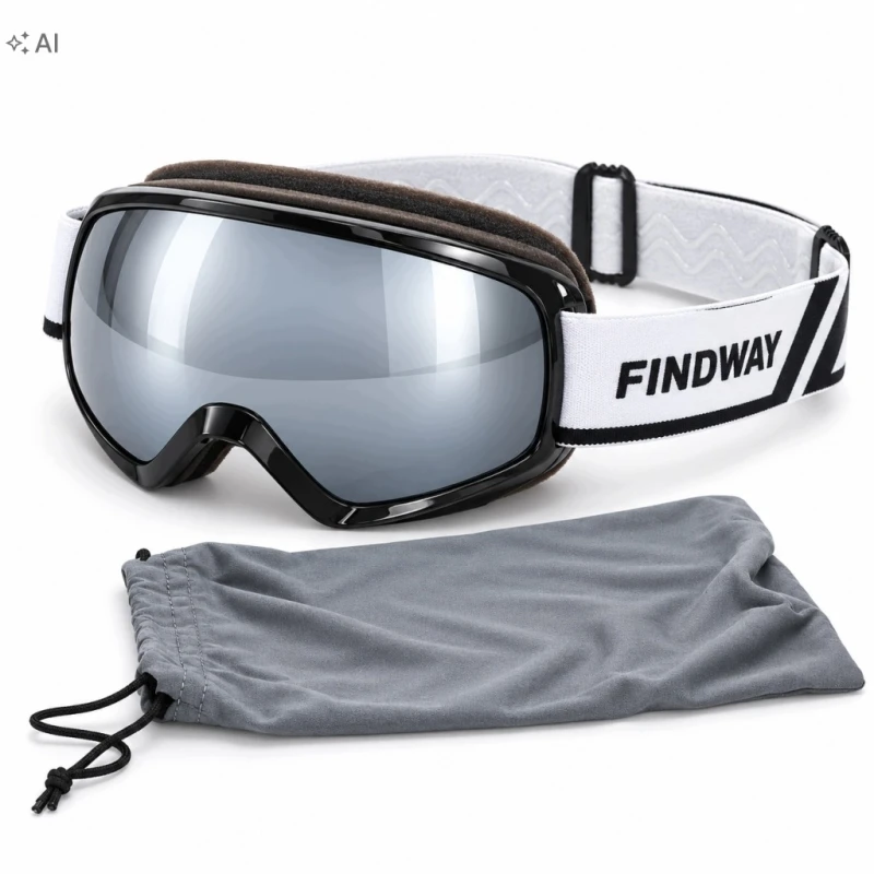 Findway dziecięce gogle narciarskie OTG lustrzane UV przeciwmgielne