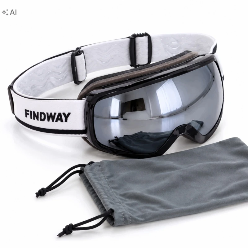 Findway dziecięce gogle narciarskie OTG lustrzane UV przeciwmgielne