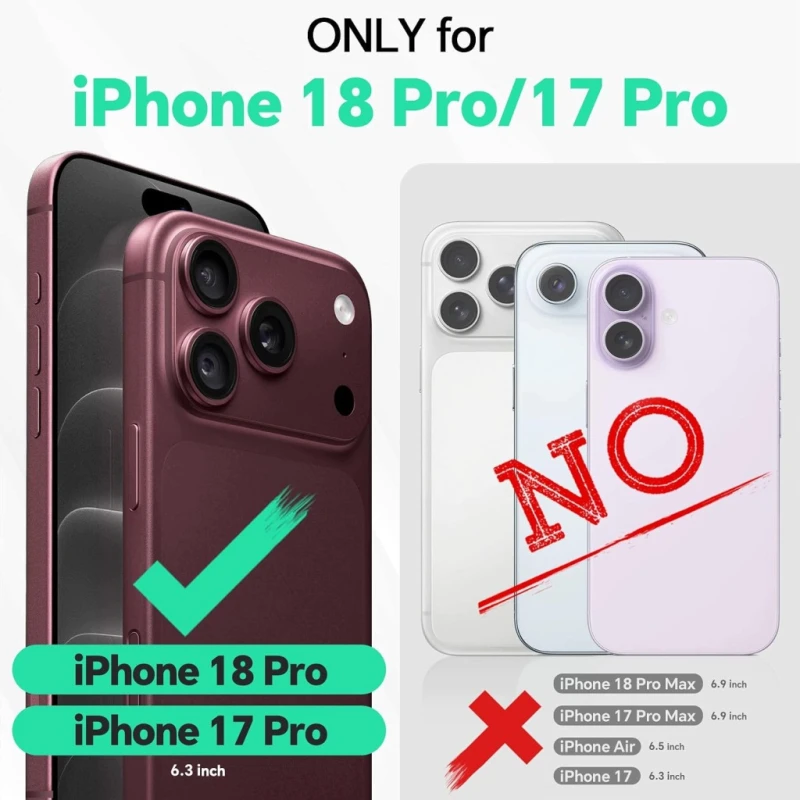 TUCCH etui 2w1 do iPhone 17 Pro, 18 Pro 6,3" RFID jasnobrązowe