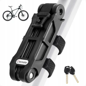Evermotor zapięcie rowerowe składane 85 cm hartowana stal z uchwytem