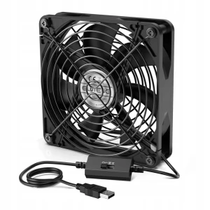 Eluteng wentylator USB 140 mm 5 V 3 prędkości 1500 obr./min 56 CFM