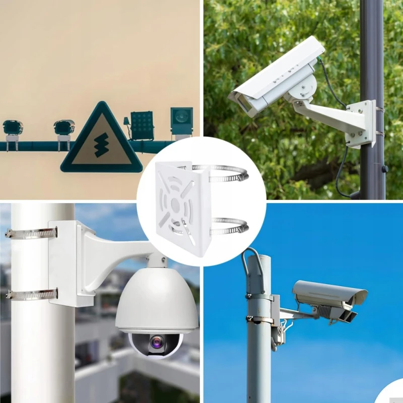 Guosiyao uchwyt masztowy do kamery CCTV 2 obejmy do 20 cm stal nierdzewna