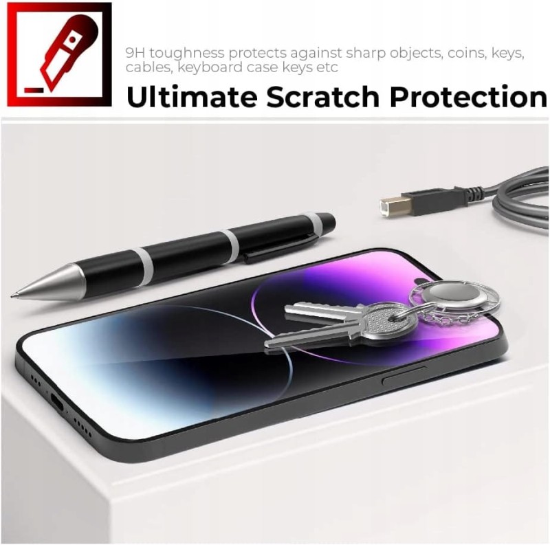 Szkło hartowane do iPhone 14 Pro Max, 3 sztuki, Techgear